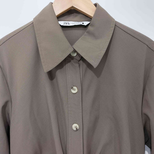 ザラ ZARA ドレープシャツワンピース レディース import:M