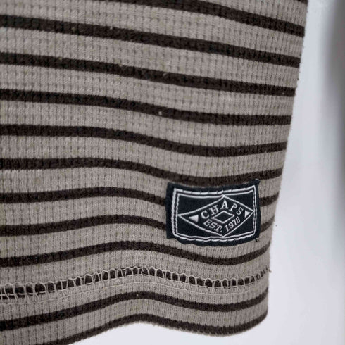 チャップス CHAPS L/S ボーダーワッフル地クルーネックTシャツ メンズ JPN:XL