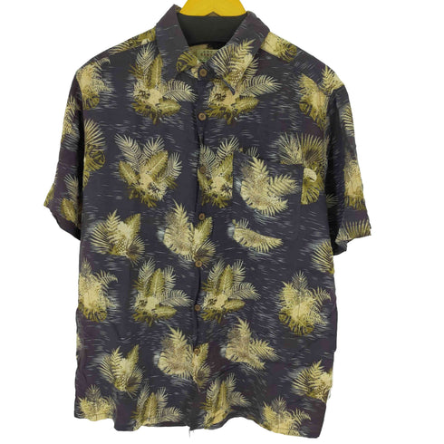 リーフ柄 レーヨンシャツ S/S メンズ JPN:L