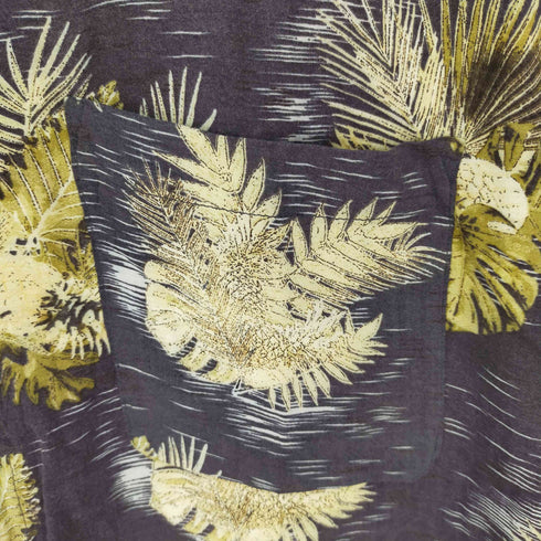 リーフ柄 レーヨンシャツ S/S メンズ JPN:L