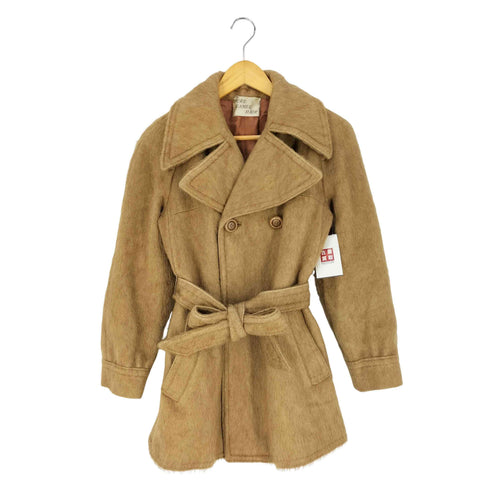 Simone Ramo PARIS フランス製 PURE CAMEL HAIR キャメルヘア ウエストベルト ダブルチェスターハーフコート メンズ