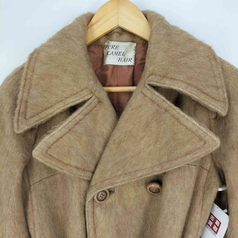 Simone Ramo PARIS フランス製 PURE CAMEL HAIR キャメルヘア ウエストベルト ダブルチェスターハーフコート メンズ