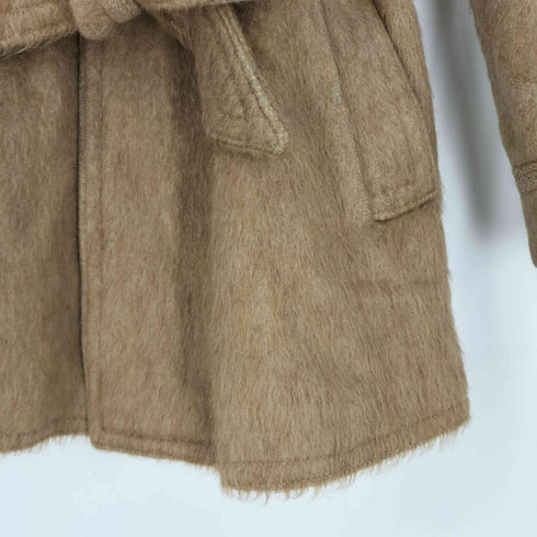 Simone Ramo PARIS フランス製 PURE CAMEL HAIR キャメルヘア ウエストベルト ダブルチェスターハーフコート メンズ