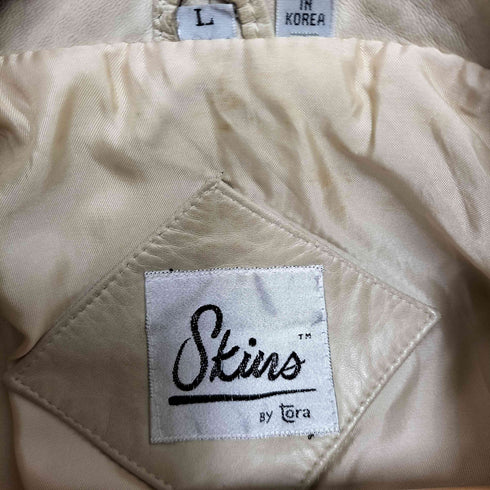 Stins BY tora ステッチデザイン レザー ダブルライダースジャケット メンズ import:L