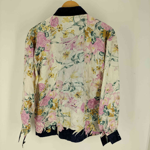SANMARJNO 花柄 金ボタン L/S シルク シャツ レディース JPN:9号