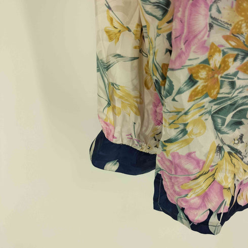 SANMARJNO 花柄 金ボタン L/S シルク シャツ レディース JPN:9号