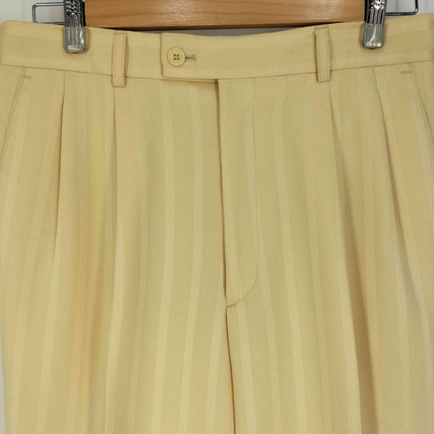 ALBERTO CELINI シャドーストライプ 2タックワイドスラックス メンズ 35/L