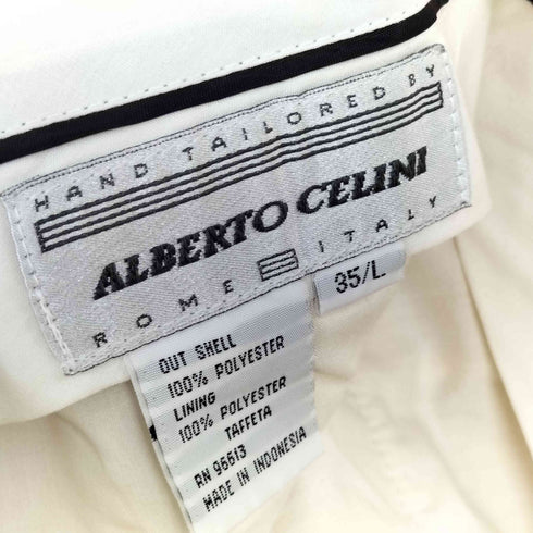 ALBERTO CELINI シャドーストライプ 2タックワイドスラックス メンズ 35/L