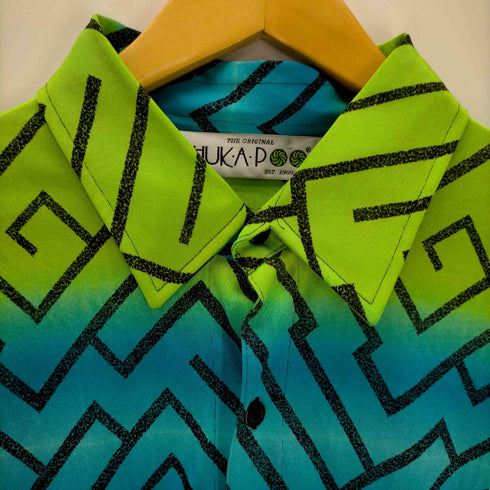 HUKAP L/S ジオメトリック柄ナイロンシャツ メンズ JPN:L