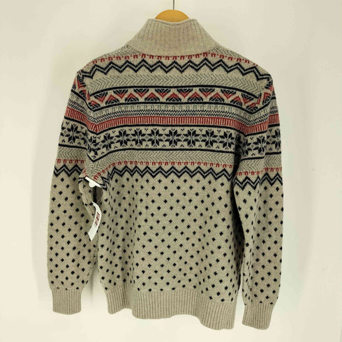 エディーバウアー Eddie Bauer ノルディック柄 襟裏ボア ネックボタン ニット メンズ import:S