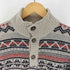 エディーバウアー Eddie Bauer ノルディック柄 襟裏ボア ネックボタン ニット メンズ import:S