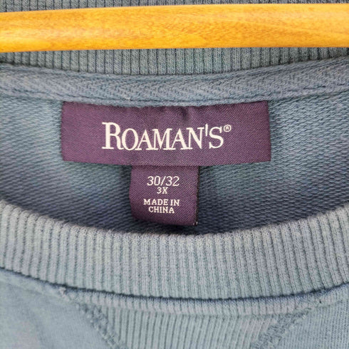ROAMAN'S 刺繍サイドレースライン 前V クルーネックスウェット メンズ 30/32 3X