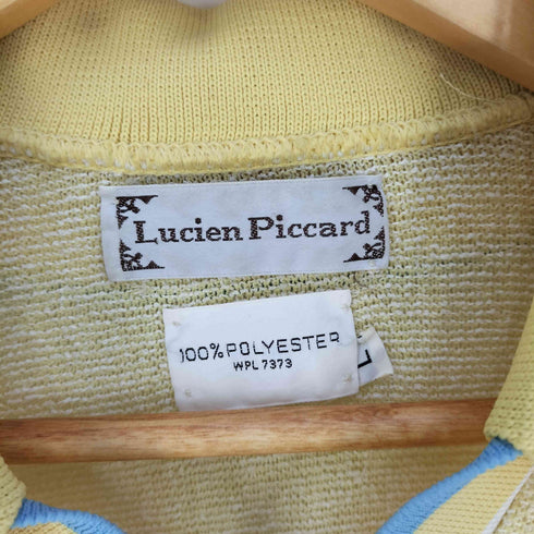 Lucien Piccard 70s ヘムライン ポリシアーニットポロシャツ メンズ import:L