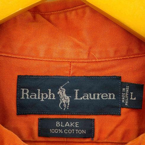 ラルフローレン RALPH LAUREN 90S BLAKE スモールポニー刺繍コットンBD S/Sシャツ メンズ import:L