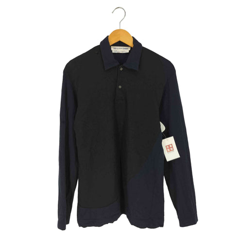 コムデギャルソンシャツ COMME des GARCONS SHIRT フランス製 バイカラー切替 ウールニットポロシャツ メンズ JPN:S