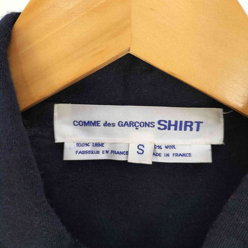 コムデギャルソンシャツ COMME des GARCONS SHIRT フランス製 バイカラー切替 ウールニットポロシャツ メンズ JPN:S