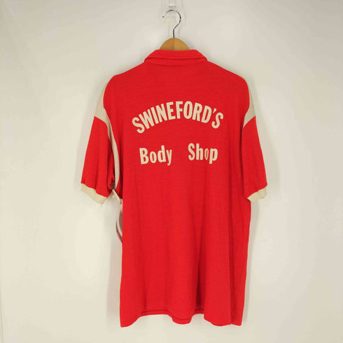 ヒルトン HILTON 60-70s USA製 SWINEFORD'S Body Shop バックプリント Pete 刺繍 ニットポロシャツ メンズ import:XXL