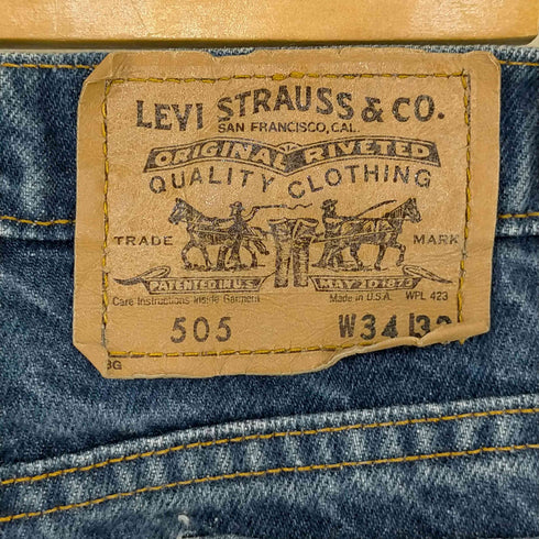リーバイス Levis USA製 505 ボタン裏968 オレンジタブ デニムパンツ メンズ 34