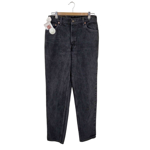 リーバイス Levis USA製 550 ボタン裏532 後染め RELAXED FIT TAPERED REG ブラックデニムパンツ メンズ JPN:L