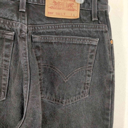 リーバイス Levis USA製 550 ボタン裏532 後染め RELAXED FIT TAPERED REG ブラックデニムパンツ メンズ JPN:L