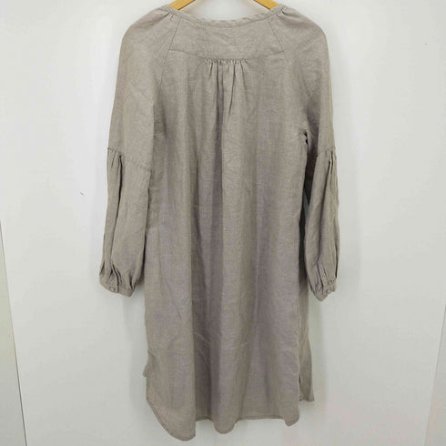 Lourmarin 刺繍ロゴ リネンワンピース レディース