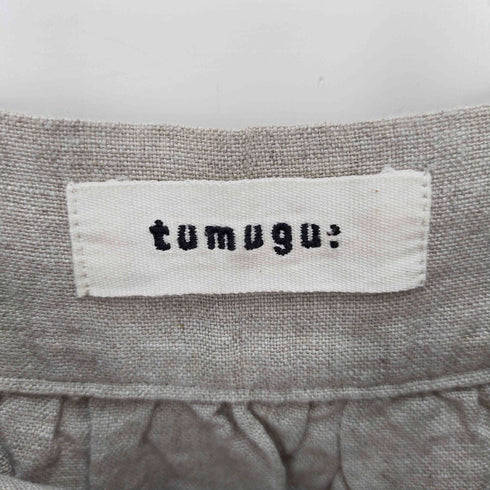 ツムグ tumugu: リネン半袖ブラウス レディース FREE