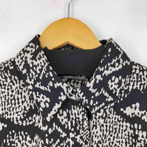 ザラ ZARA Animal Print Button Down Tunic Top レディース M