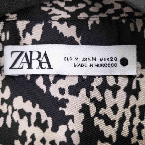 ザラ ZARA Animal Print Button Down Tunic Top レディース M