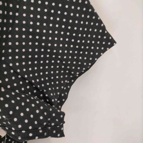 ショット Schott ドット柄 コットン ワンポイント刺繍 S/S 開襟シャツ レディース JPN:S