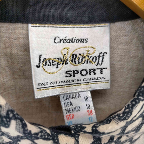 joseph ribko ff 80S~90S カナダ製 リネン混 S/S デザインシャツ レディース 38