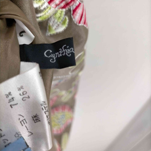 シンシアローリー Cynthia Rowley リネン混ノースリーブ刺繍ワンピース レディース