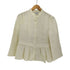 アルマーニコレツィオーニ ARMANI COLLEZIONI リネン シルク ギャザー ティアード ノーカラージャケット レディース EUR:42