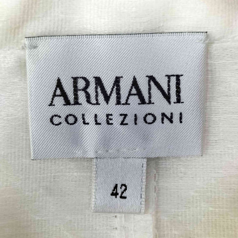 アルマーニコレツィオーニ ARMANI COLLEZIONI リネン シルク ギャザー ティアード ノーカラージャケット レディース EUR:42