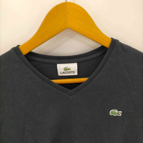 ラコステ LACOSTE ロゴ刺繍 コットン Vネック L/S カットソー レディース 3