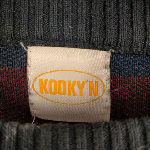 クーキー KOOKYN クルーネック マルチボーダーニット メンズ
