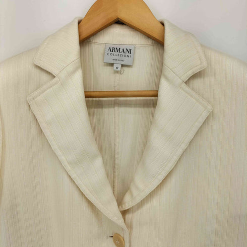 アルマーニコレツィオーニ ARMANI COLLEZIONI イタリア製 シルク混 ラメ 3B テーラードジャケット レディース EUR:42