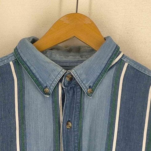 90S ストライプ柄 コットン 長袖BDシャツ メンズ JPN:L