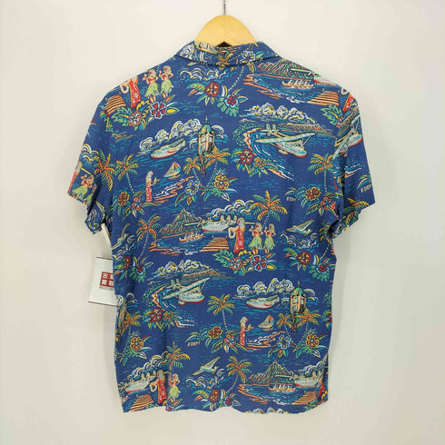 レインスプーナー Reyn Spooner 90S ART OF EDDY Y ハワイ製 総柄 アロハシャツ レディース JPN:S