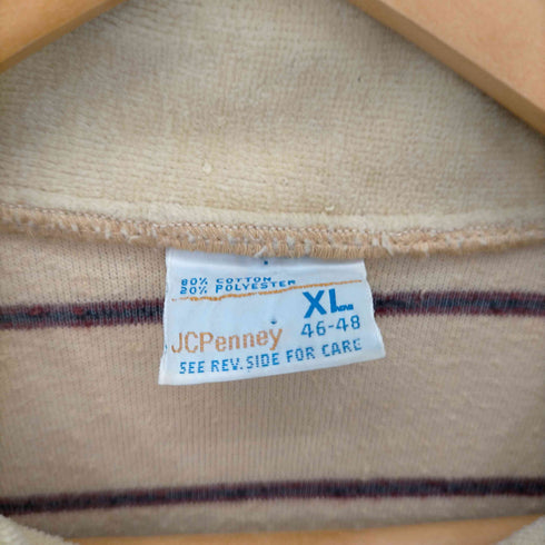 ジェーシーペニー JC Penney 70S タオル地 ボーダー L/S ポロシャツ メンズ 46-48
