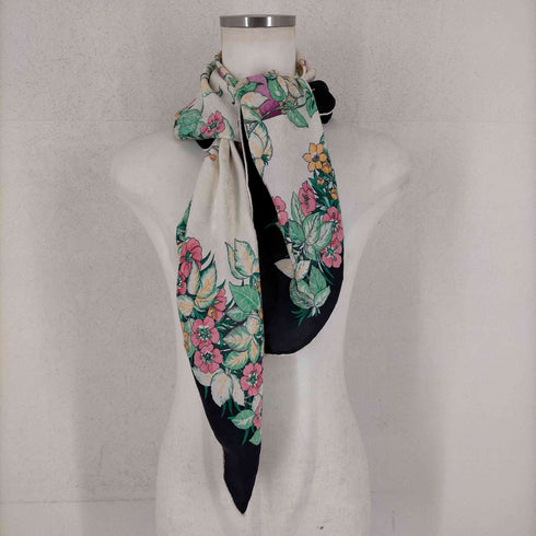 クリスチャンディオール Christian Dior 花柄シルクスカーフ レディース