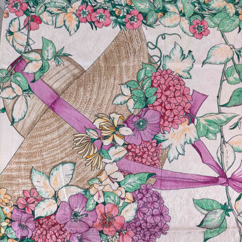 クリスチャンディオール Christian Dior 花柄シルクスカーフ レディース
