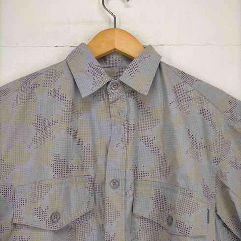 ステューシー Stussy 90~00S MADE IN USA デジタルカモ 半袖ワークシャツ メンズ JPN:S