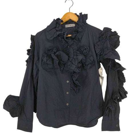イッセイミヤケ ISSEY MIYAKE 03AW フリンジデザインコットンブラウス レディース JPN:2