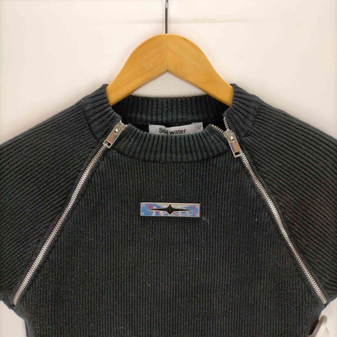 GIBBYCNA Zipper Design Slim Fit Short Sleeve Knit Top メンズ import:XL