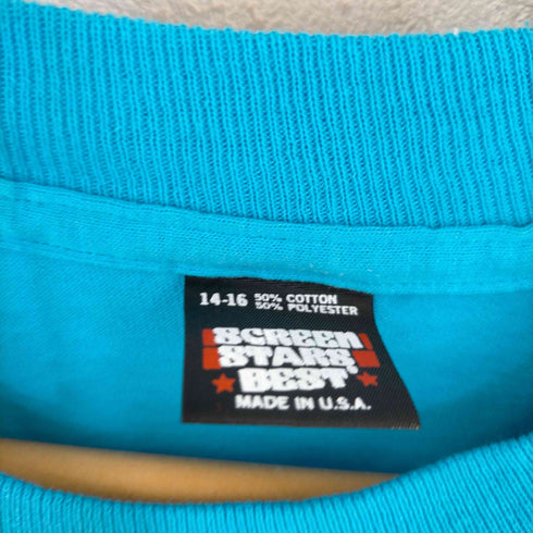 スクリーンスターズ SCREEN STARS USA製 NATIONAL INDIAN YOUTH COUNCIL インディアンプリント クルーネックTシャツ レディース 14-16