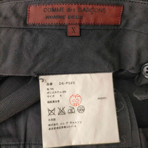 コムデギャルソンオムドゥ COMME des GARCONS HOMME DEUX AD2001 02SS ウールポリ 2タックスラックス メンズ X