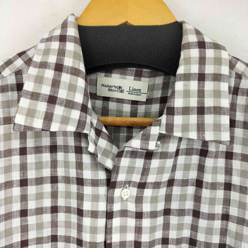 メーカーズシャツカマクラ Makers Shirt 鎌倉 LINEN オープンカラーボックスシャツ メンズ JPN:L