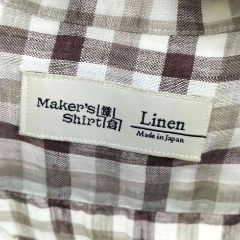 メーカーズシャツカマクラ Makers Shirt 鎌倉 LINEN オープンカラーボックスシャツ メンズ JPN:L