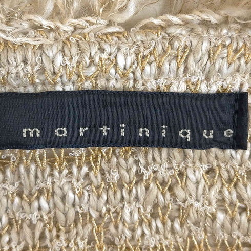 マルティニーク martinique リネン混 ノーカラー ツイードジャケット レディース