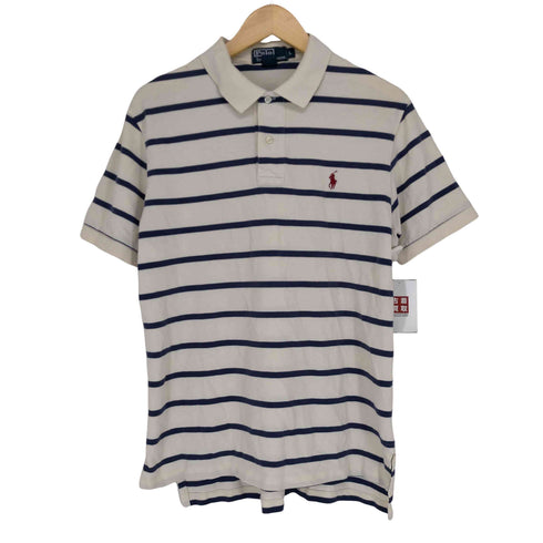 ポロバイラルフローレン Polo by RALPH LAUREN ポニー刺繍ボーダー柄ポロシャツ メンズ JPN:L